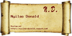 Nyilas Donald névjegykártya